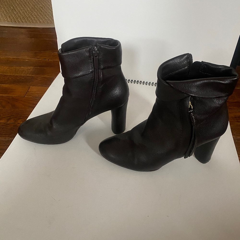 Brown heeled boots